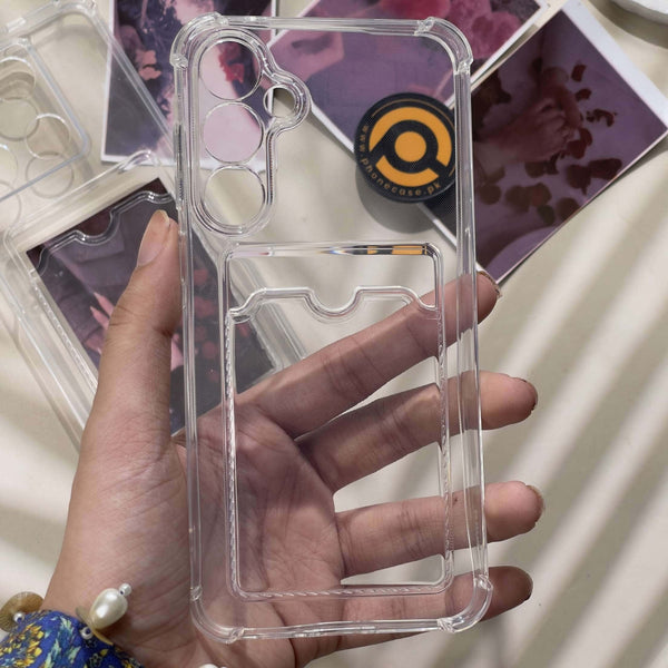 Samsung Galaxy A05s Wallet Card Holder Transparent Slot ShockProof Case