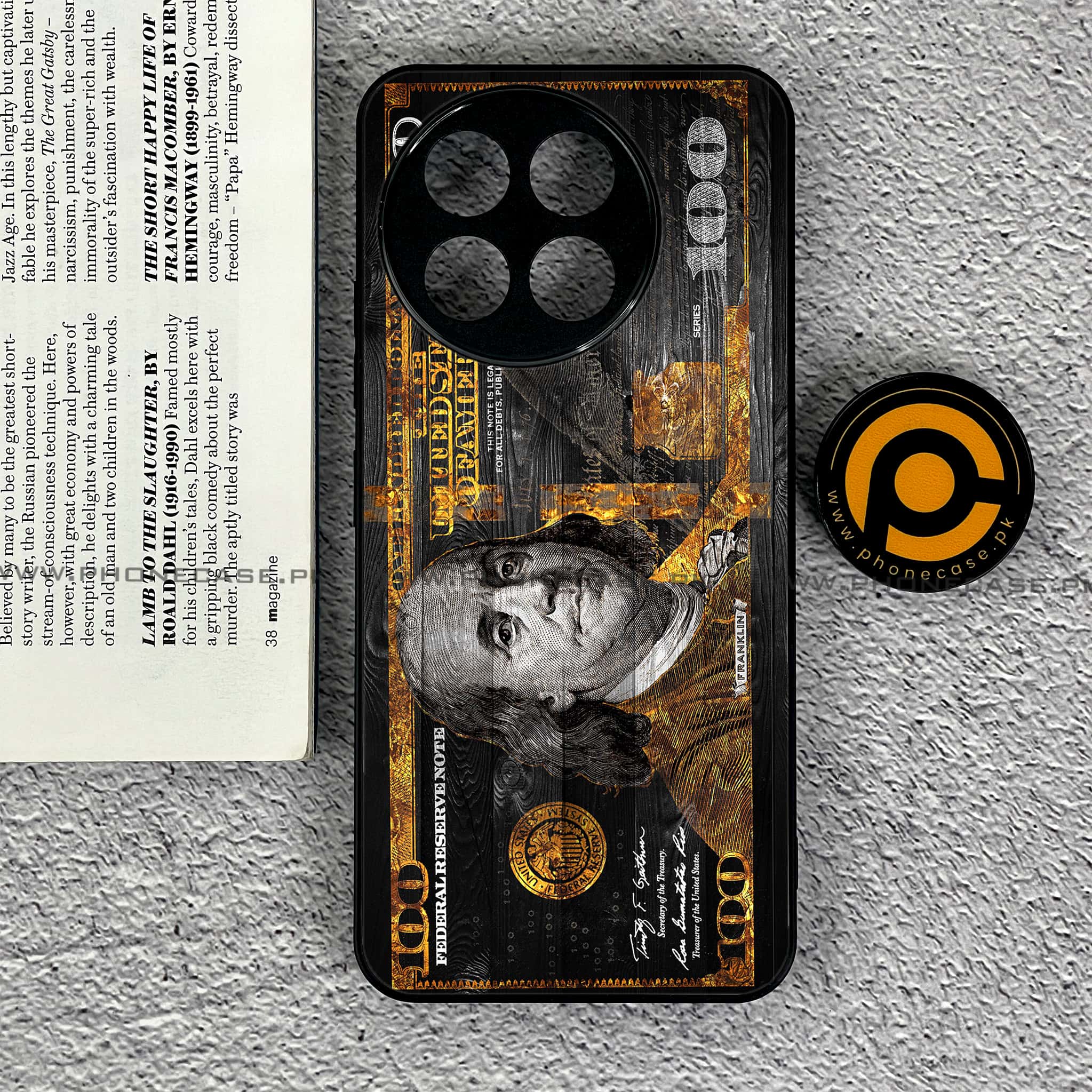OnePlus 13R - Dollar Series - Premium Printed Glass soft Bumper shock Proof Case