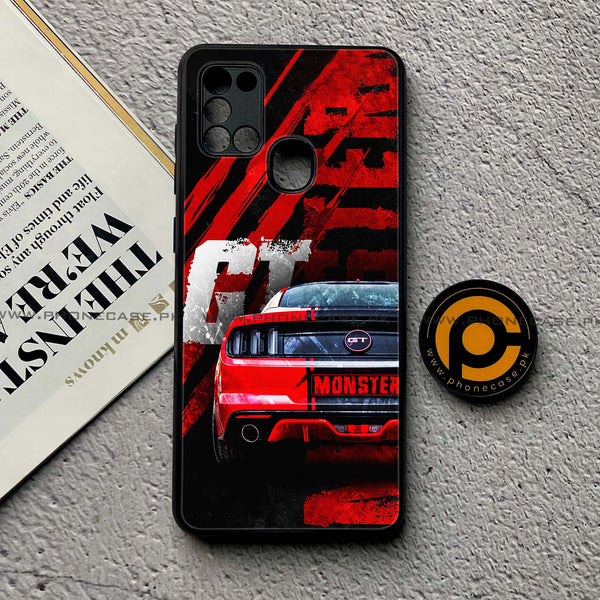 Samsung Galaxy A21s - Speed Shift Racing Car - Premium Printed Glass soft Bumper Shock Proof Case