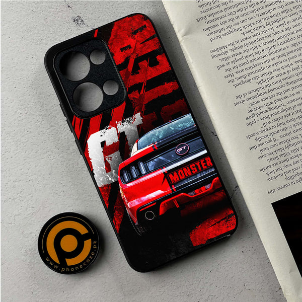 Oppo Reno 13 - Speed Shift Racing Car - Premium Metal Printed Soft Bumper Shockproof Case