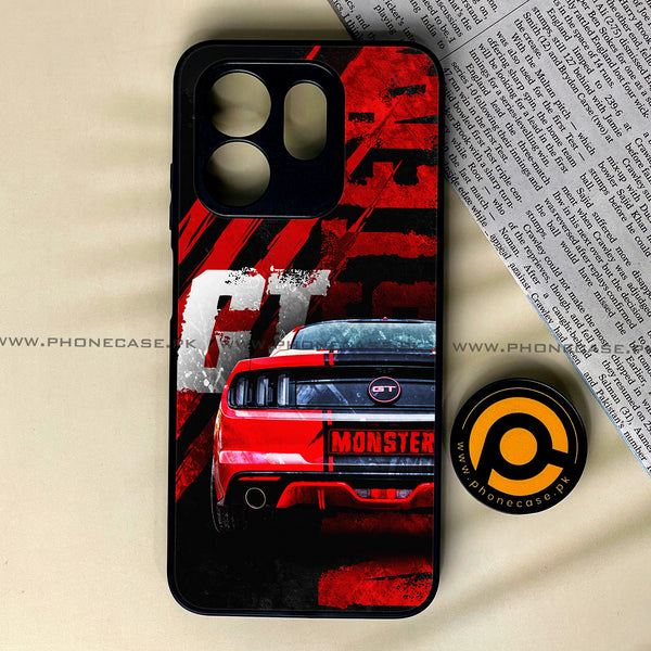 Infinix Hot 50i - Speed Shift - Premium Printed Glass soft Bumper Shock Proof Case