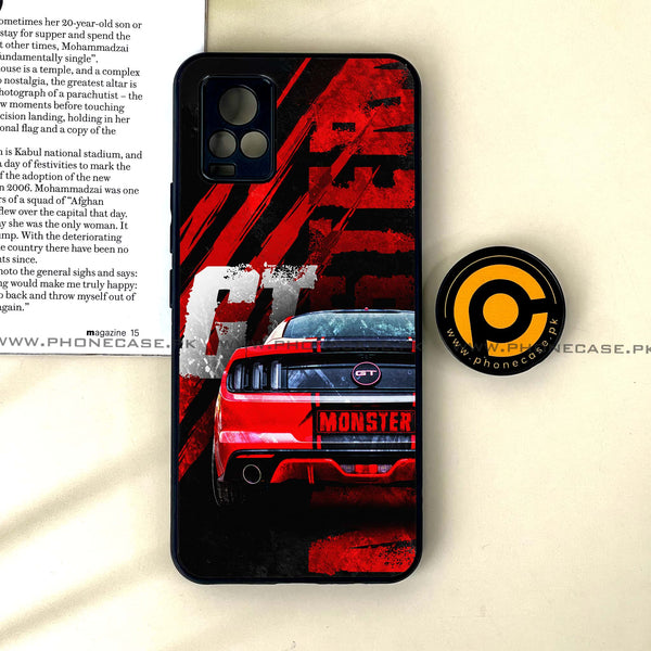 Vivo V20 - Speed Shift Racing Car - Premium Printed Glass soft Bumper Shock Proof Case