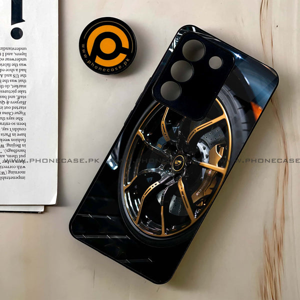 Vivo V29e - Racing Car Red Blade RIM - Premium Printed Glass soft Bumper shock Proof Case CS-35414