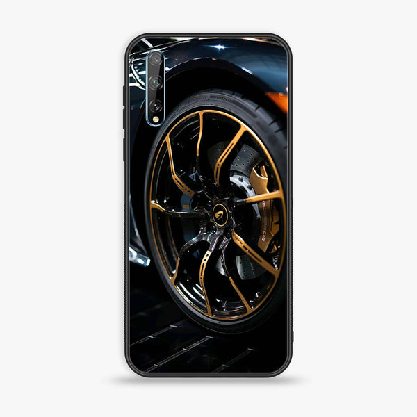 Huawei Y8p - Racing Car Red Blade RIM - Premium Printed Glass soft Bumper Shock Proof Case