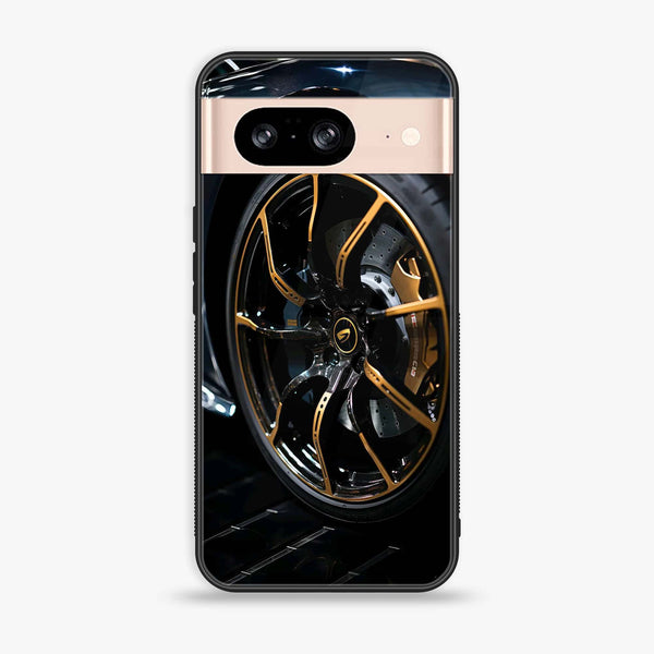 Google Pixel 8 - Racing Car Red Blade RIM - Premium Printed Glass soft Bumper Shock Proof Case