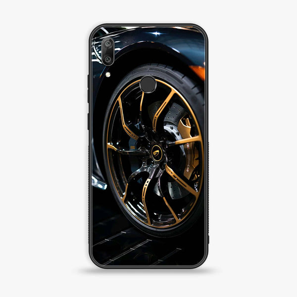 Huawei Y7 Prime (2019) - Racing Car Red Blade RIM - Premium Printed Glass soft Bumper shock Proof Case