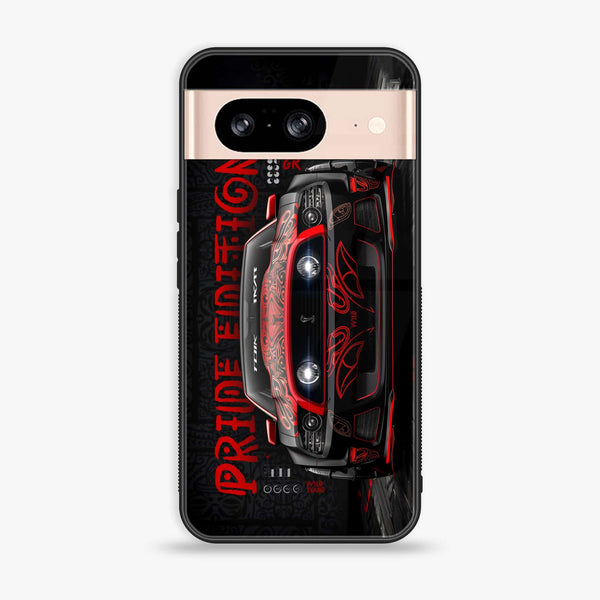 Google Pixel 8 - Sport Car - Premium Printed Glass soft Bumper Shock Proof Case