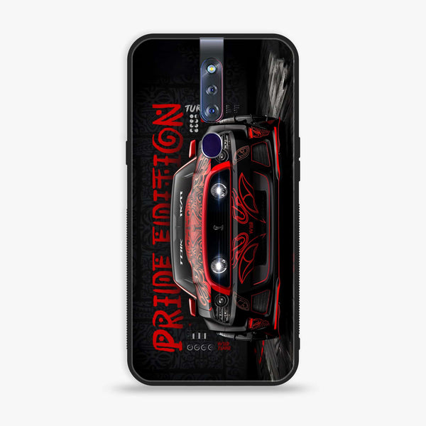 Oppo F11 Pro - Sports Car - Premium Printed Glass soft Bumper shock Proof Case