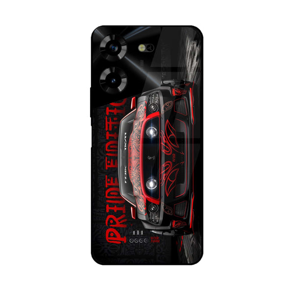 Tecno Pova 5 Pro - Cobra X Racing Car -  Premium Printed Metal soft Bumper shock Proof Case