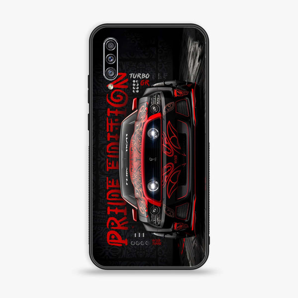 Galaxy A50 - Sport Car - Premium Printed Glass soft Bumper shock Proof Case