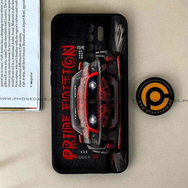 Xiaomi Redmi 9 - Sport Car - Premium Printed Glass soft Bumper Shock Proof Case