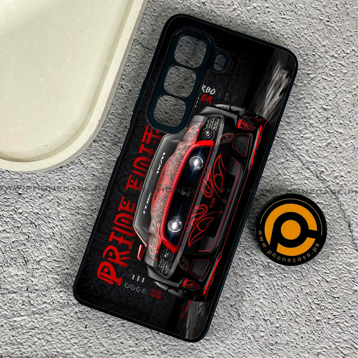Infinix Hot 50 4G - Sport Car - Premium Metal Printed soft Bumper shock Proof Case