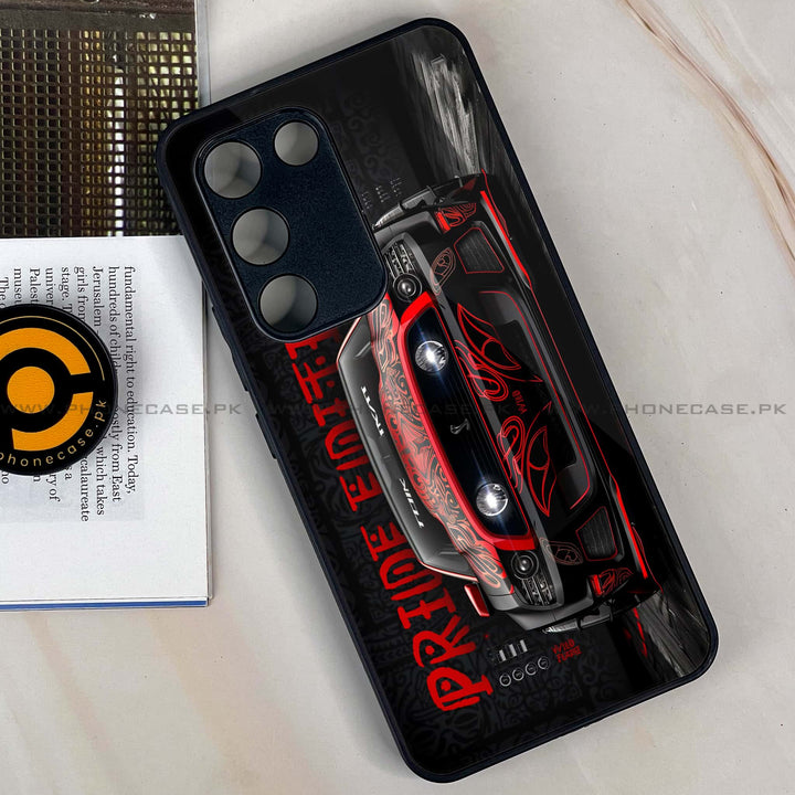 Vivo V30 Lite 4G - Cobra X Racing Car -  Premium Printed Metal soft Bumper shock Proof Case