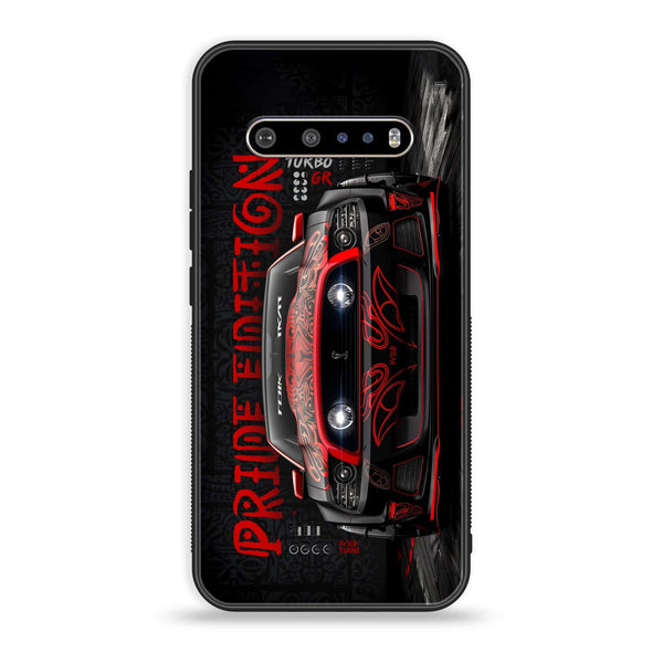 LG V60 - Sport Car - Premium Printed Glass soft Bumper Shock Proof Case