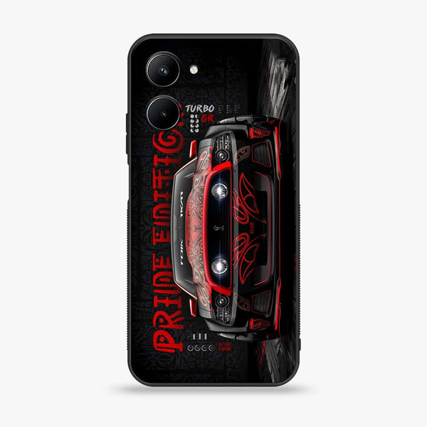 Realme C33 - Sports Car -  Premium Printed Metal soft Bumper shock Proof Case