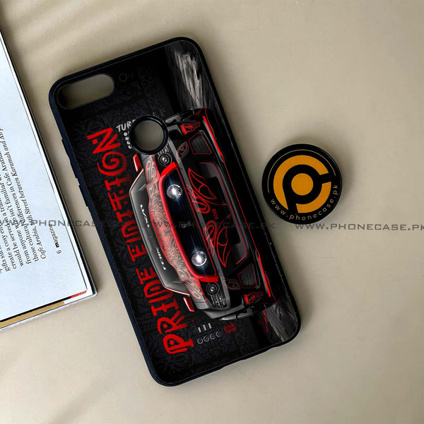 HUAWEI Y7 PRIME (2018) - Sport Car - Premium Printed Glass soft Bumper Shock Proof Case