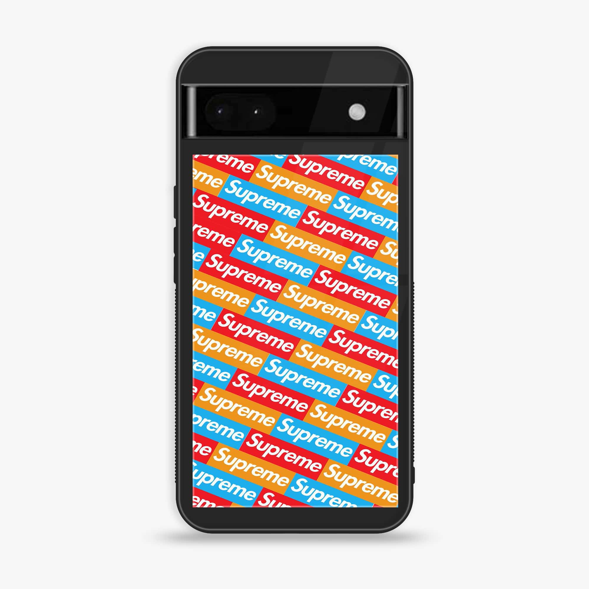 Google Pixel 6A - Supreme Series - Premium Metal Printed soft Bumper Shock Proof Case