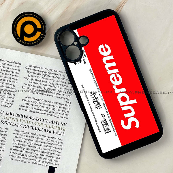 iPhone 16 - Supreme Series - Premium Printed Glass soft Bumper shock Proof Case