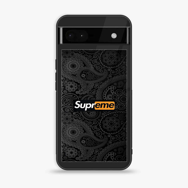 Google Pixel 6A - Supreme Design 6- Premium Printed Glass soft Bumper shock Proof Case CS-27197