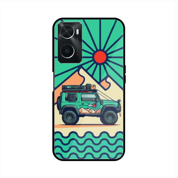 oppo A96 - Suzuki Jimny Design - Premium Printed Glass soft Bumper Shock Proof Case