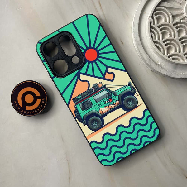 Oppo Reno 14 5G - Suzuki Jimny Design - Premium Metal Printed soft Bumper shock Proof Case