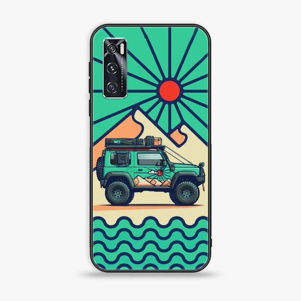 Vivo V20 SE - Suzuki Jimny Design - Premium Printed Glass soft Bumper Shock Proof Case