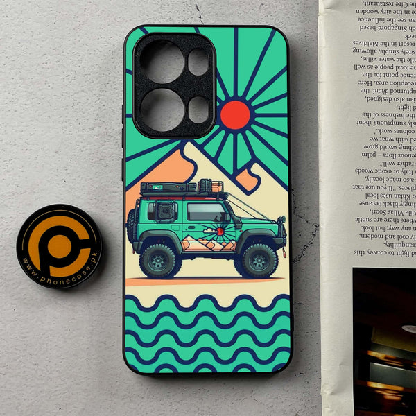 Oppo Reno 13 Pro - Suzuki Jimny Design  - Premium Metal Printed Soft Bumper Shockproof Case