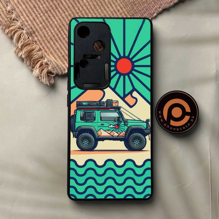 Vivo V30 - Suzuki Jimny Design - Premium Printed Glass soft Bumper shock Proof Case CS-22405