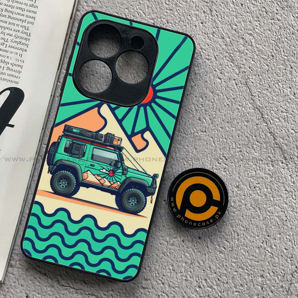 Tecno Spark 20C - Suzuki Jimny Design - Premium Printed Glass soft Bumper Shock Proof Case