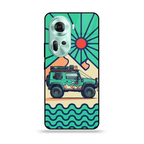 Oppo Reno 11 5G - Suzuki Jimny Design -  Premium Printed Metal soft Bumper shock Proof Case