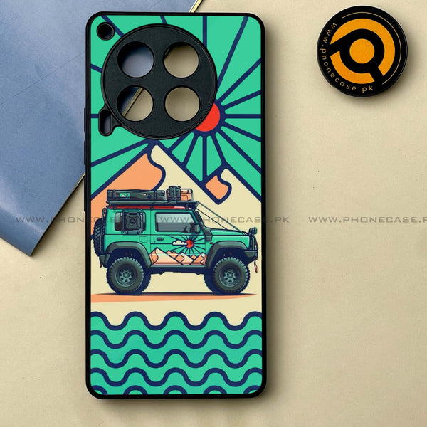 Tecno Camon 30 - Suzuki Jimny Design -  Premium Printed Metal soft Bumper shock Proof Case