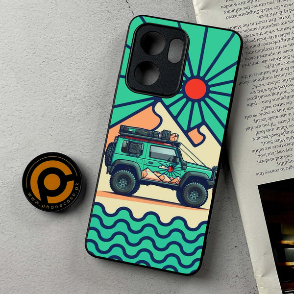 Oppo A5x - Suzuki Jimny Design - Premium Metal Printed Soft Bumper Shockproof Case