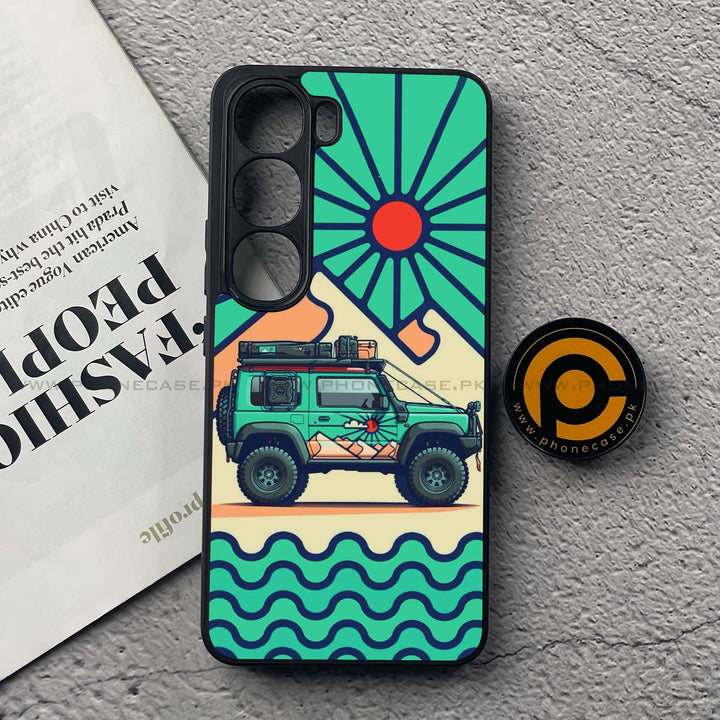 Vivo V40 Lite (IDN) - Suzuki Jimny Design - Premium Metal Printed soft Bumper Shock Proof Case
