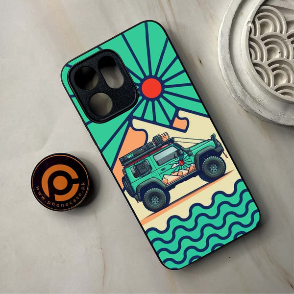 Oppo Reno 14F - Suzuki Jimny Design - Premium Metal Printed Soft Bumper Shockproof Case
