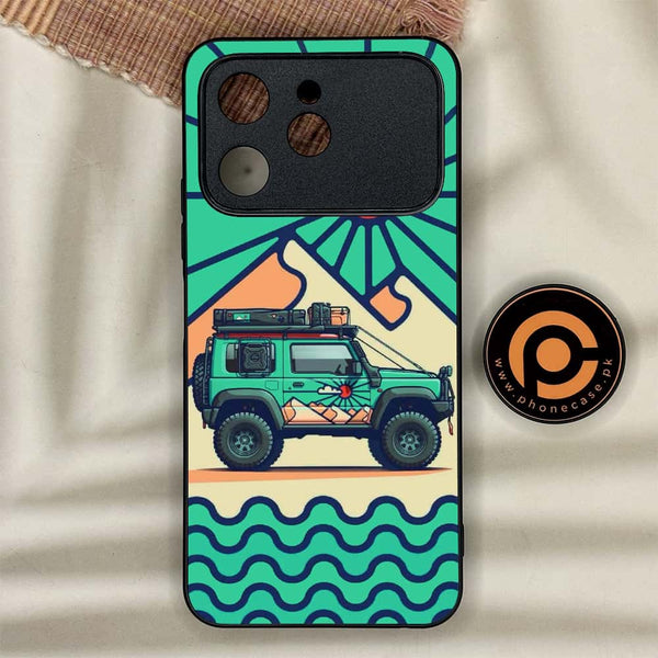 Tecno Spark 40 - Suzuki Jimny Design - Premium Metal Printed soft Bumper shock Proof Case