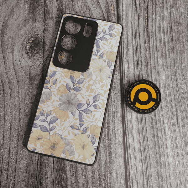 Vivo V29 - Seamless Flower - Premium Printed Glass soft Bumper Shock Proof Case CS-32979