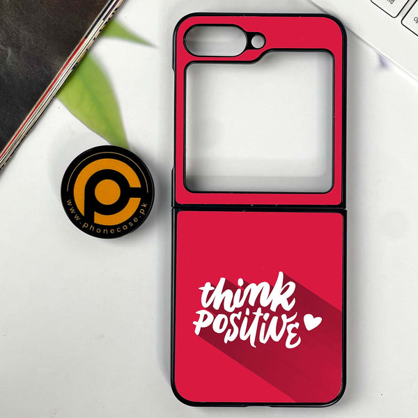 Galaxy Z Flip 7 - Think Positive Design - Premium Metal Printed soft Bumper shock Proof Case