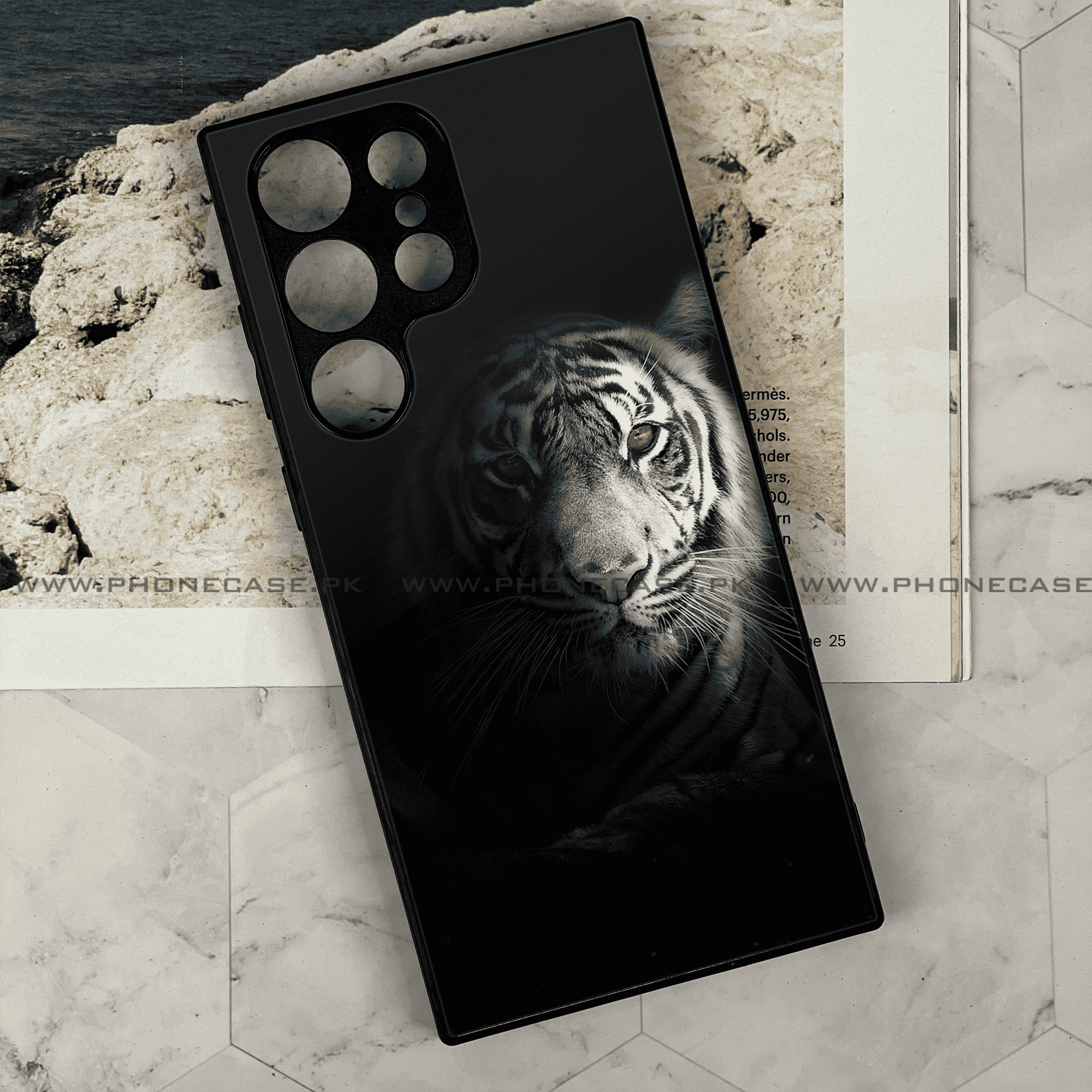 Galaxy S21 Ultra -Tiger  Series - Premium Metal Printed soft Bumper shock Proof Case