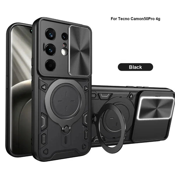 Tecno Camon 50 Pro/50 Ultra - Stryker Heavy-Duty Case with Sliding Lens Protector