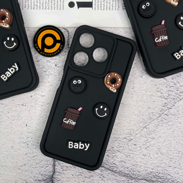 Tecno Spark 10 /10c Donut Coffee & cookie delight Icons Liquid Silicon Case