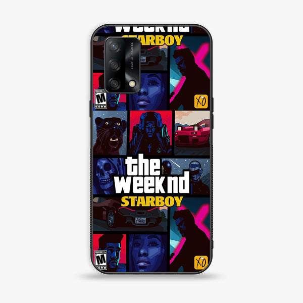 Oppo F19 - The Weeknd Star Boy - Premium Printed Glass soft Bumper shock Proof Case