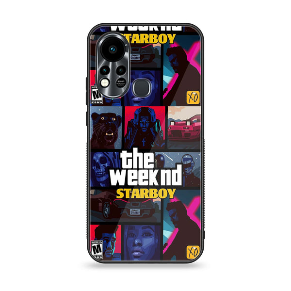 Infinix Hot 11S NFC  The Weeknd Star Boy Premium Printed Glass soft Bumper Shock Proof Case