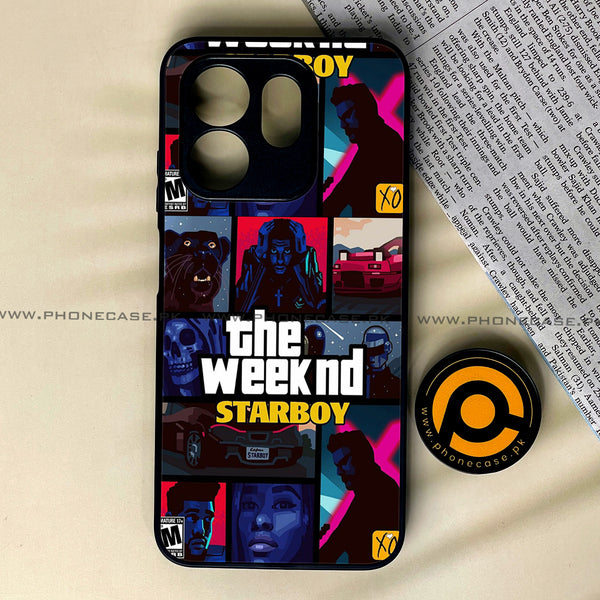 Infinix Hot 50i - The Weeknd Star Boy - Premium Printed Glass soft Bumper Shock Proof Case