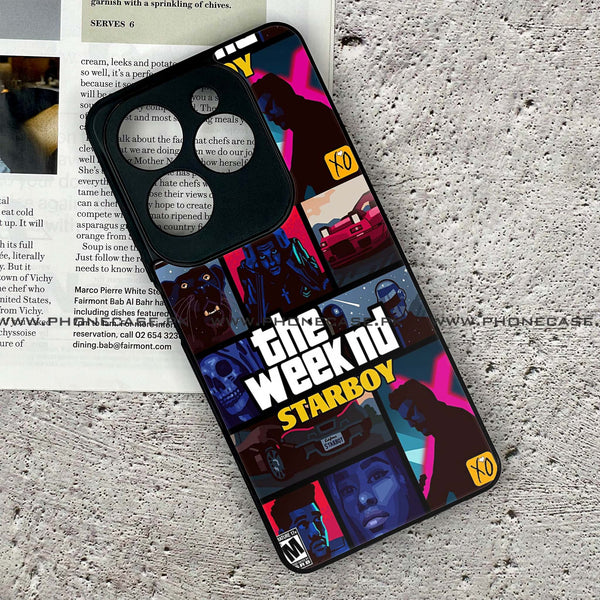 Infinix Hot 40 - The Weeknd Star Boy - Premium Printed Glass soft Bumper Shock Proof Case