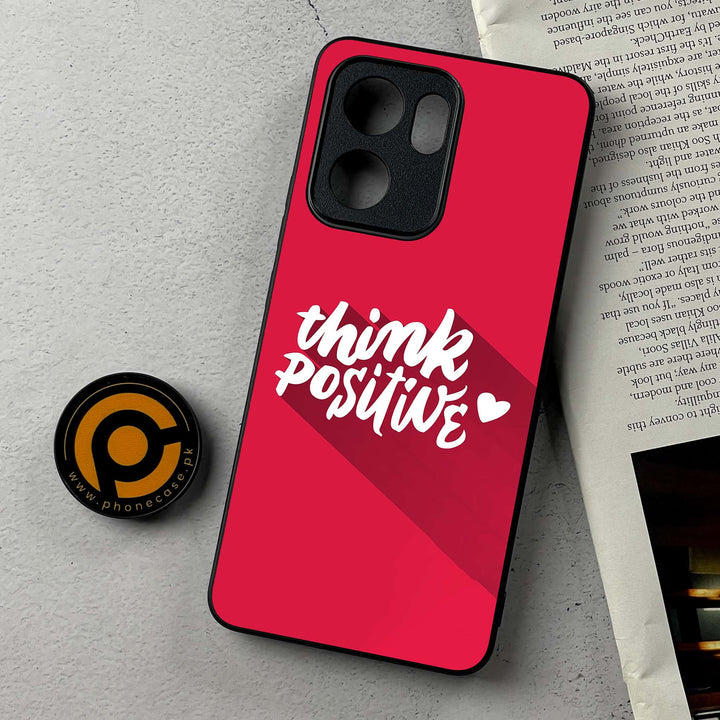 Oppo Reno 13F -  Think Positive Design - Premium Metal Printed Soft Bumper Shockproof Case