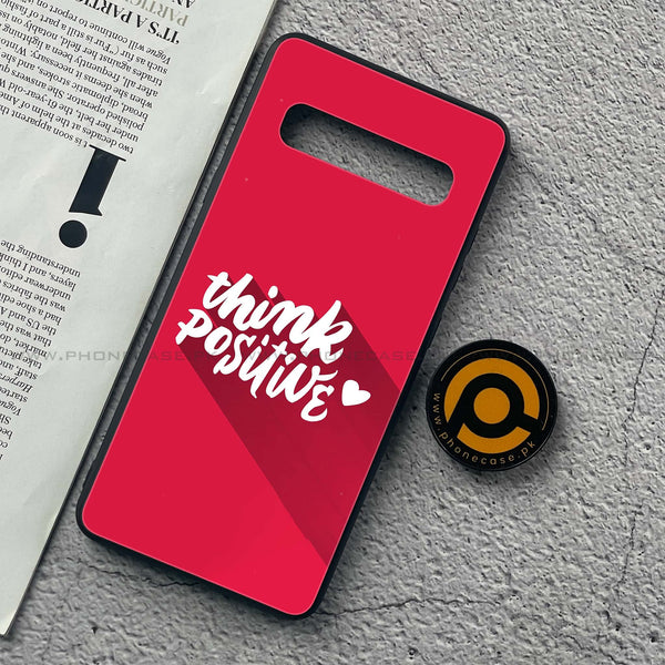 Samsung Galaxy S10 5G - Think Positive Design - Premium Printed Glass soft Bumper Shock Proof Case