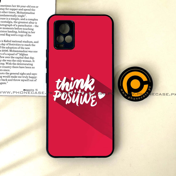 Vivo V20 - Think Positive Design - Premium Printed Glass soft Bumper Shock Proof Case