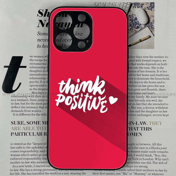 iPhone 15 Pro - Think Positive Design  - Premium Printed Glass soft Bumper shock Proof Case