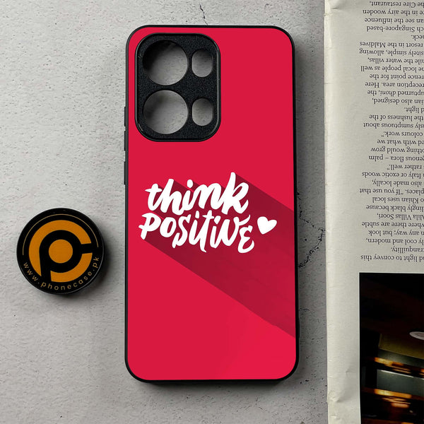 Oppo Reno 13 Pro - Think Positive Design - Premium Metal Printed Soft Bumper Shockproof Case