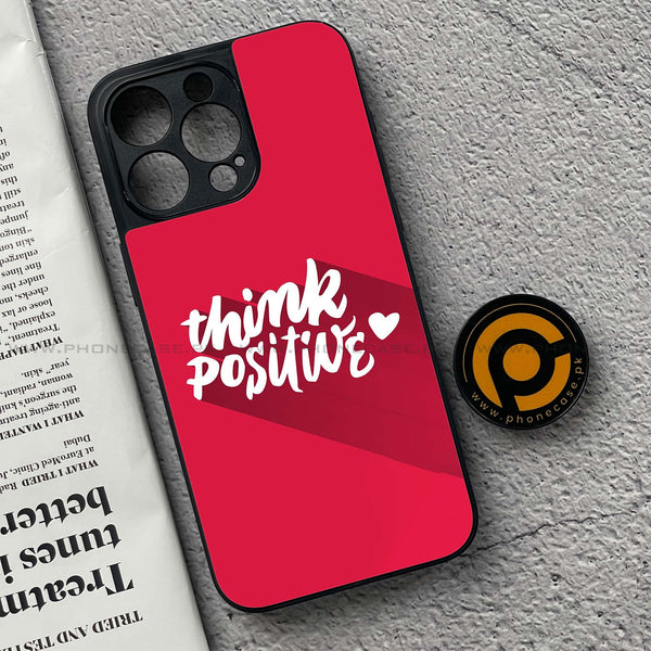 iPhone 15 Pro - Think Positive Design  - Premium Metal Printed soft Bumper shock Proof Case